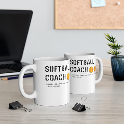 Softball Coach - Like a Baseball Coach But With Bigger... - Ceramic Mug 11oz