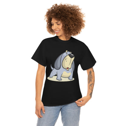 Cartoon Big Grey Dog - Unisex Heavy Cotton Tee