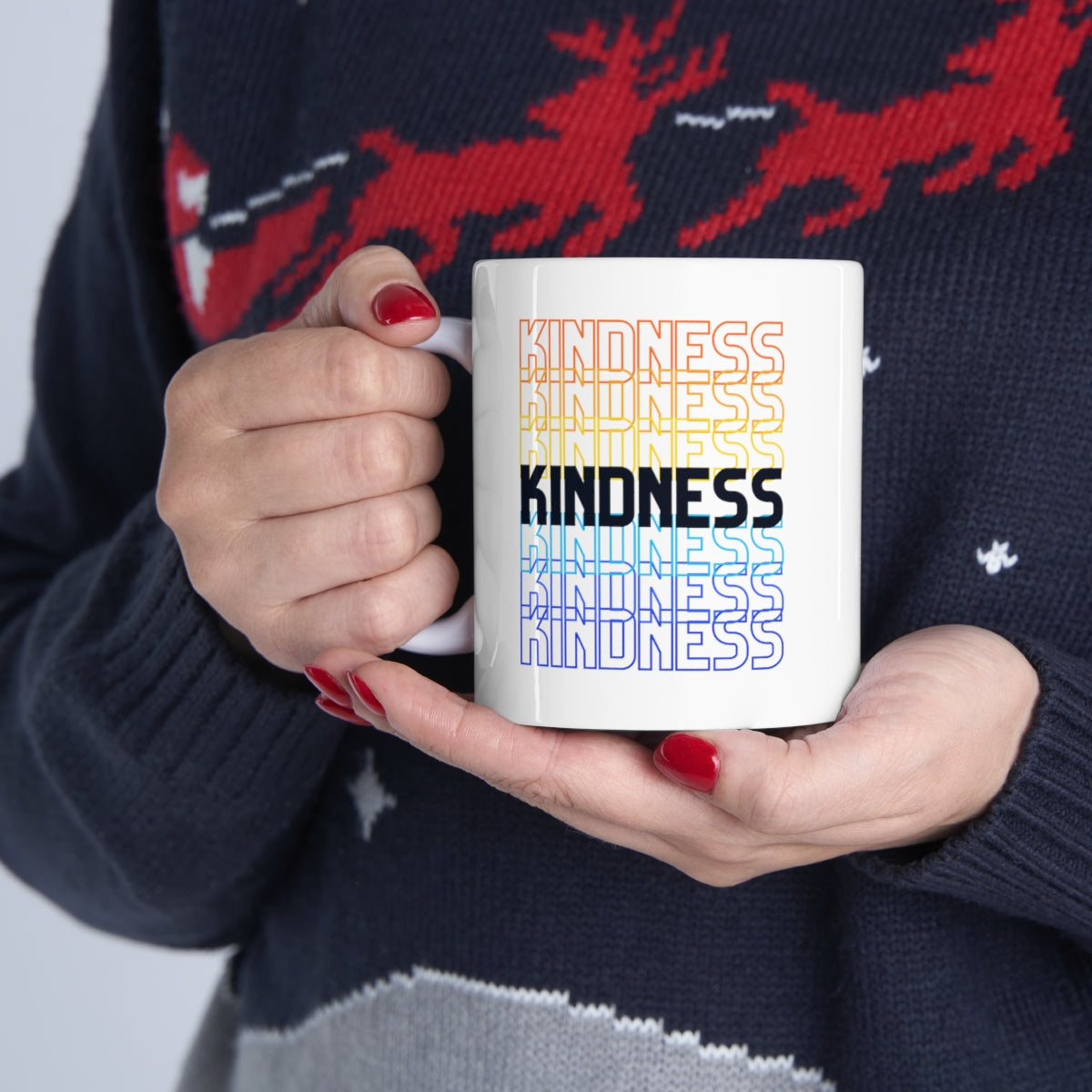 Kindness - Rainbow Words - Ceramic Mug 11oz