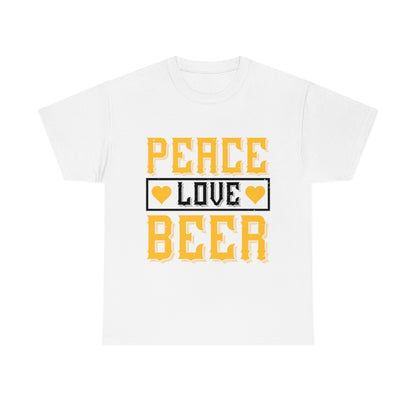 Peace, Love, Beer - Unisex Heavy Cotton Tee