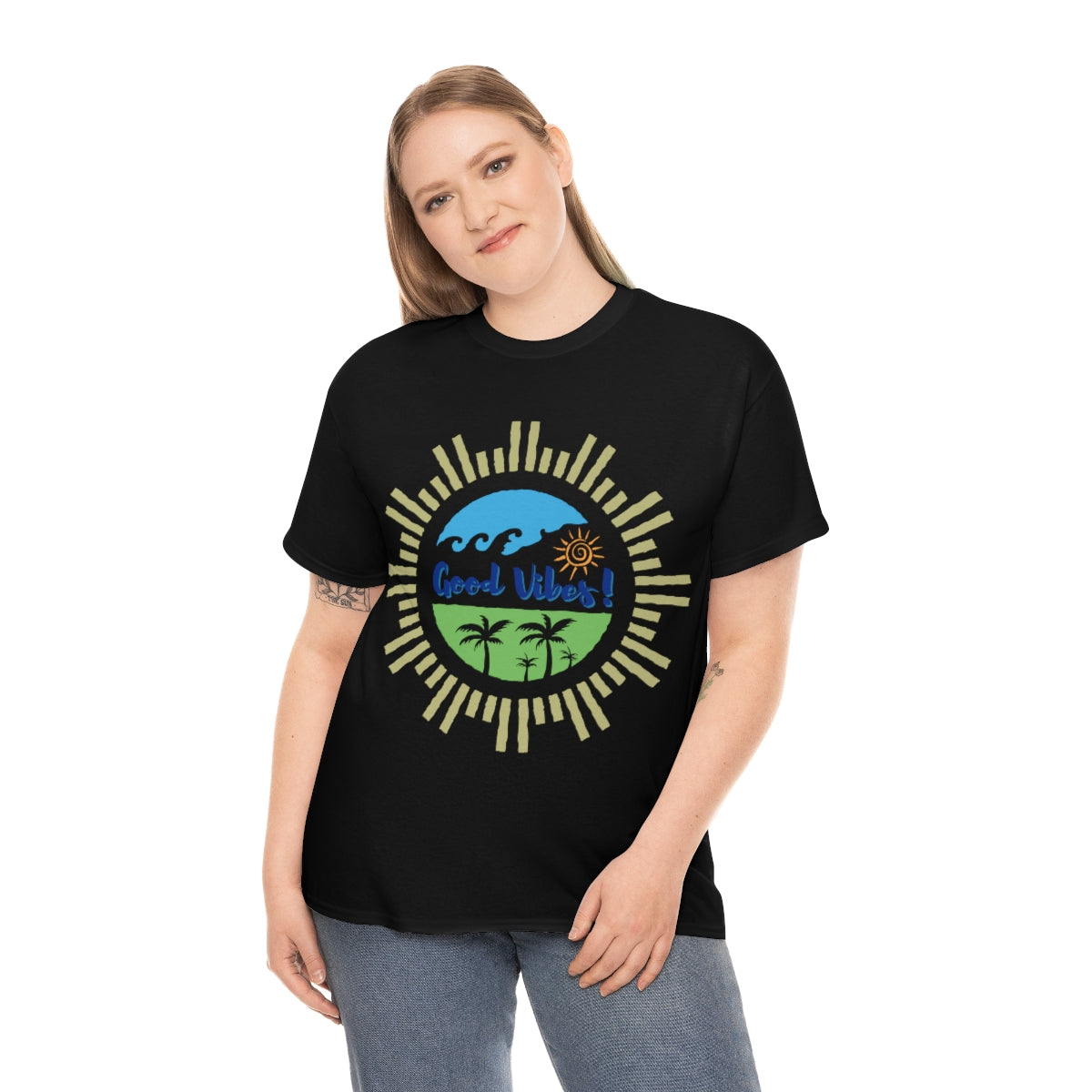 Good Vibes Summer Surf - Unisex Heavy Cotton Tee