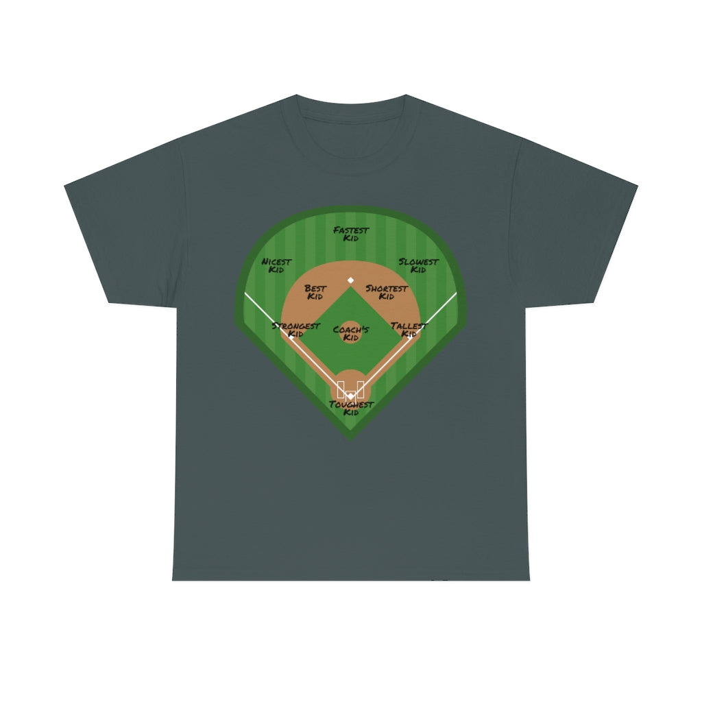 Baseball - Softball - Diamond Postitions - A game For Everyone - Unisex Cotton Tee