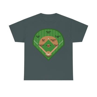 Baseball - Softball - Diamond Postitions - A game For Everyone - Unisex Cotton Tee