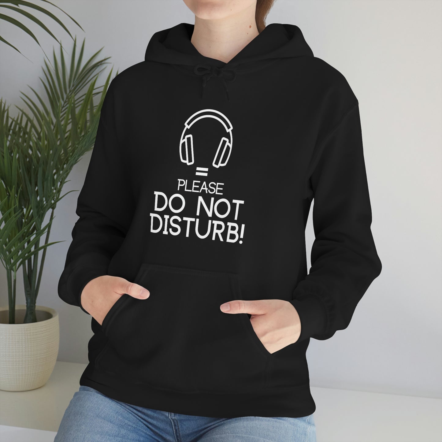 Headphones equals Do Not Disturb - Unisex Heavy Blend™ Hooded Sweatshirt