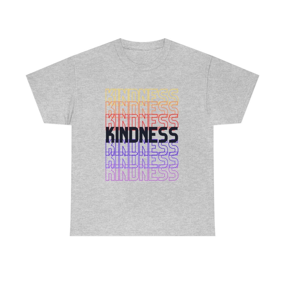 KINDNESS - repeating rainbow - red-purple - Unisex Heavy Cotton Tee