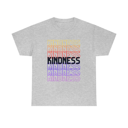 KINDNESS - repeating rainbow - red-purple - Unisex Heavy Cotton Tee