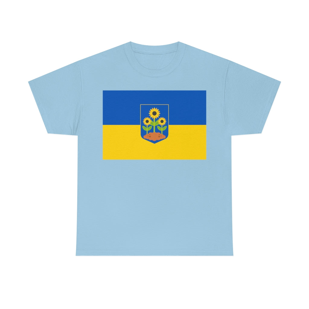 Ukrainian Flag - Sunflower Trident - Unisex Heavy Cotton Tee