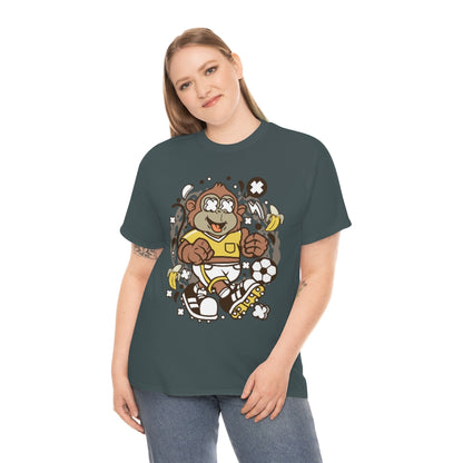 Cartoon Mad Monkey Soccer - Unisex Heavy Cotton Tee