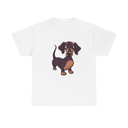 Cartoon Dog Puppy - Daschund - Unisex Heavy Cotton Tee