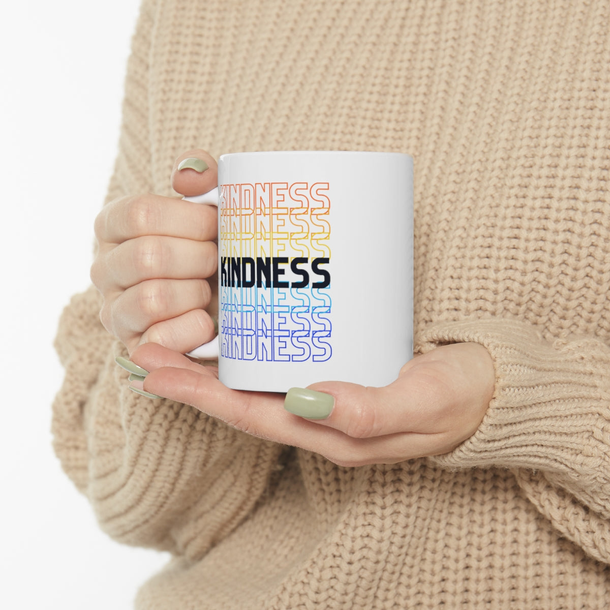 Kindness - Rainbow Words - Ceramic Mug 11oz