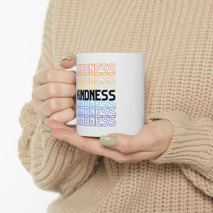 Kindness - Rainbow Words - Ceramic Mug 11oz