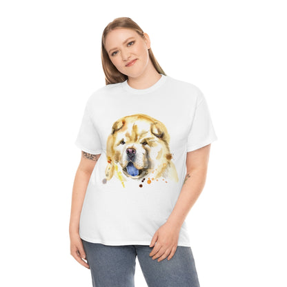 Chow Chow Dog Portrait - Water color - Unisex Heavy Cotton Tee