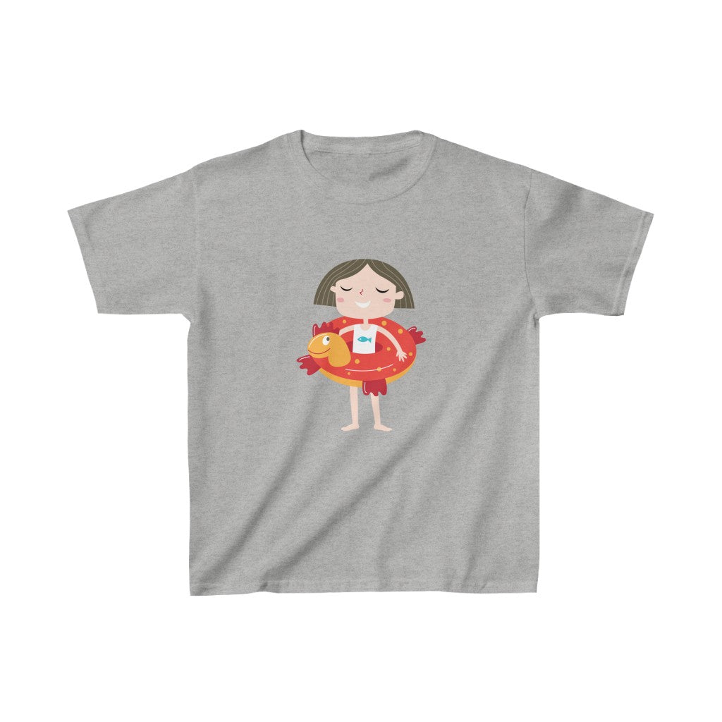 Cartoon Kid with Floatie - Kids Heavy Cotton™ Tee