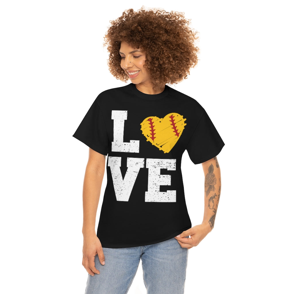 Softball - LOVE Unisex Cotton Tee