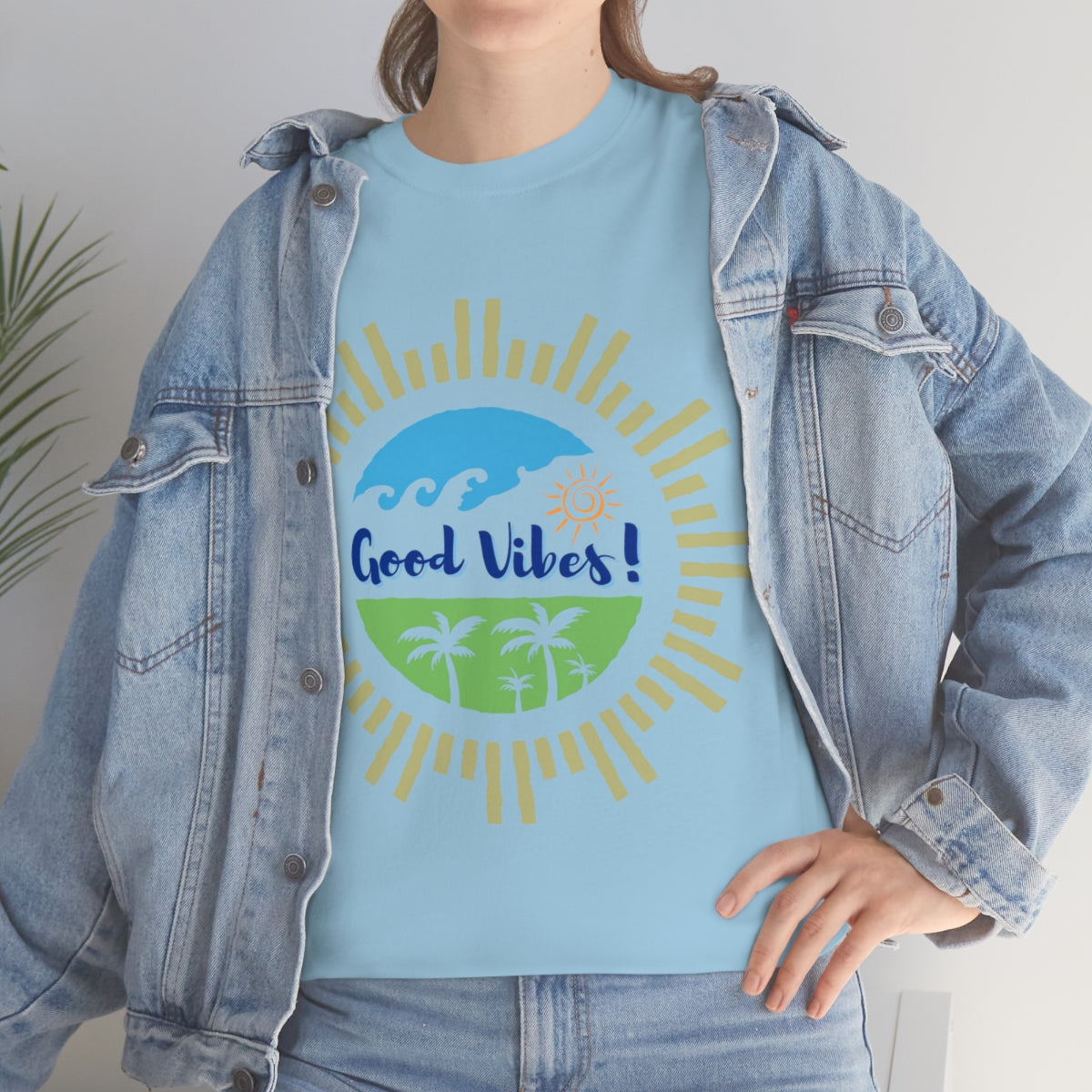 Good Vibes Summer Surf - Unisex Heavy Cotton Tee