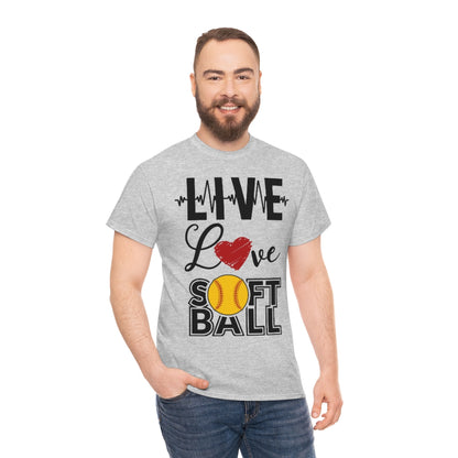 Live Love Softball - Unisex Cotton Tee