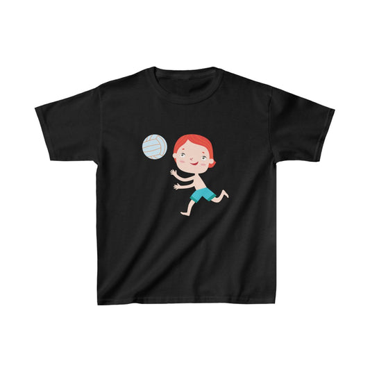 Cartoon Boy with Ball - Kids Heavy Cotton™ Tee