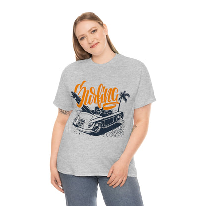 Surfing Convertible VW - Unisex Heavy Cotton Tee