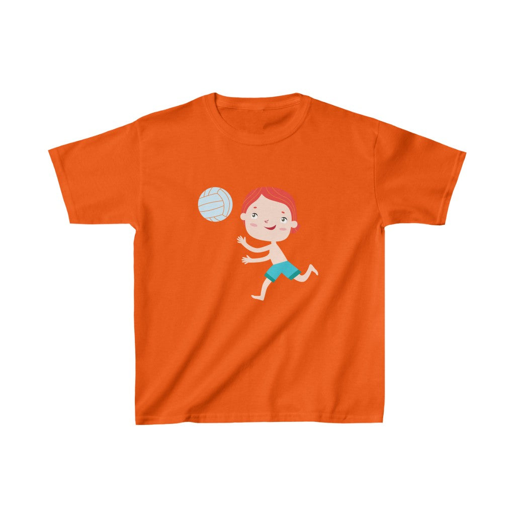 Cartoon Boy with Ball - Kids Heavy Cotton™ Tee