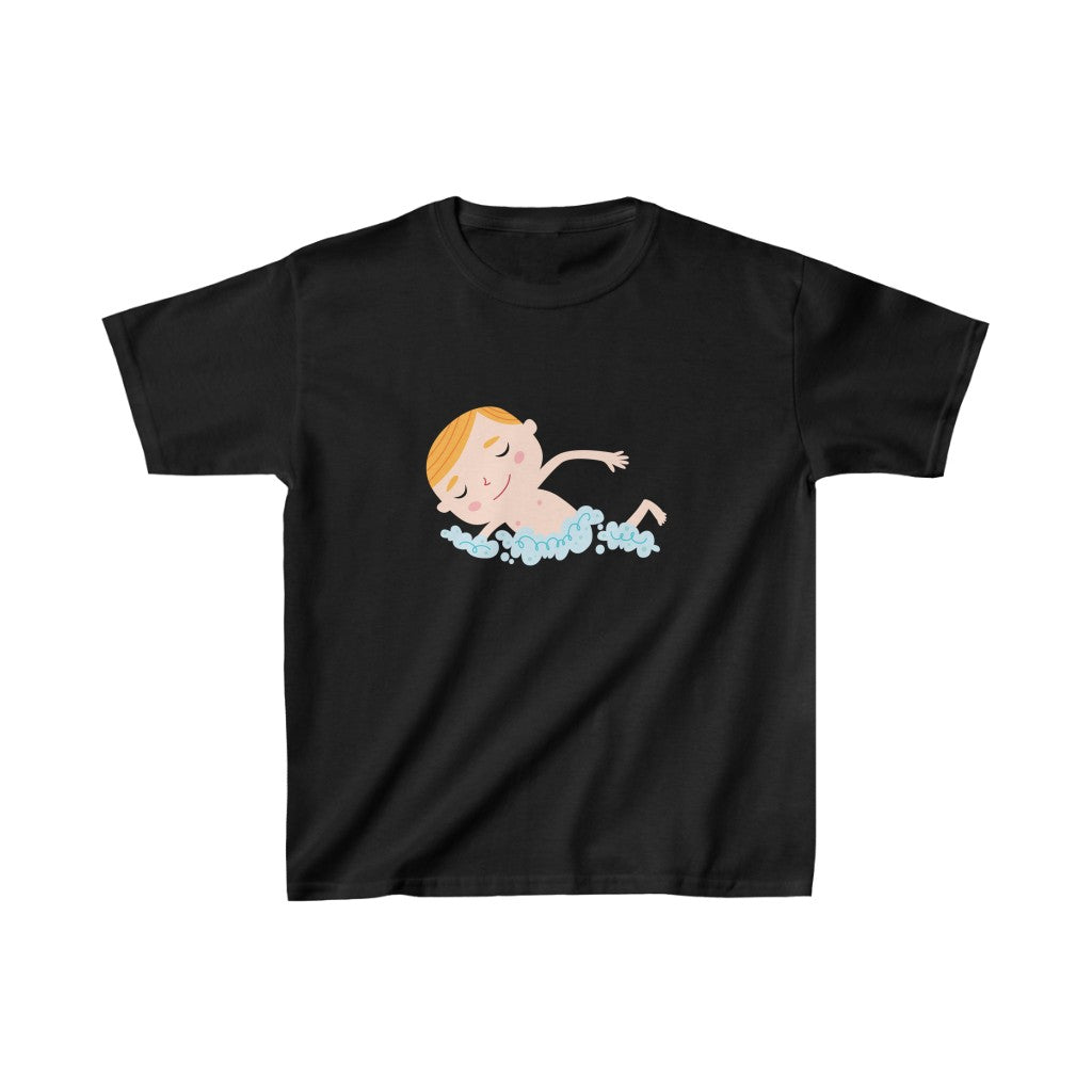 Cartoon Boy Swimming - Kids Heavy Cotton™ Tee