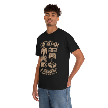 Distressed Retro - Game Control Freak - Unisex Heavy Cotton Tee