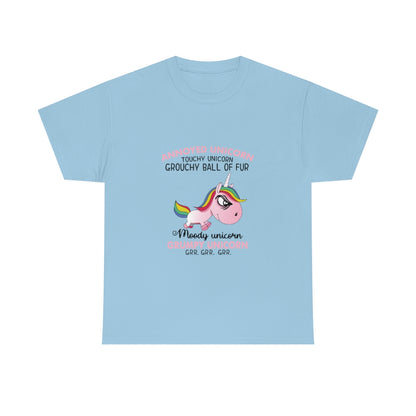 Grumpy Unicorn grr grr grr- Unisex Heavy Cotton Tee