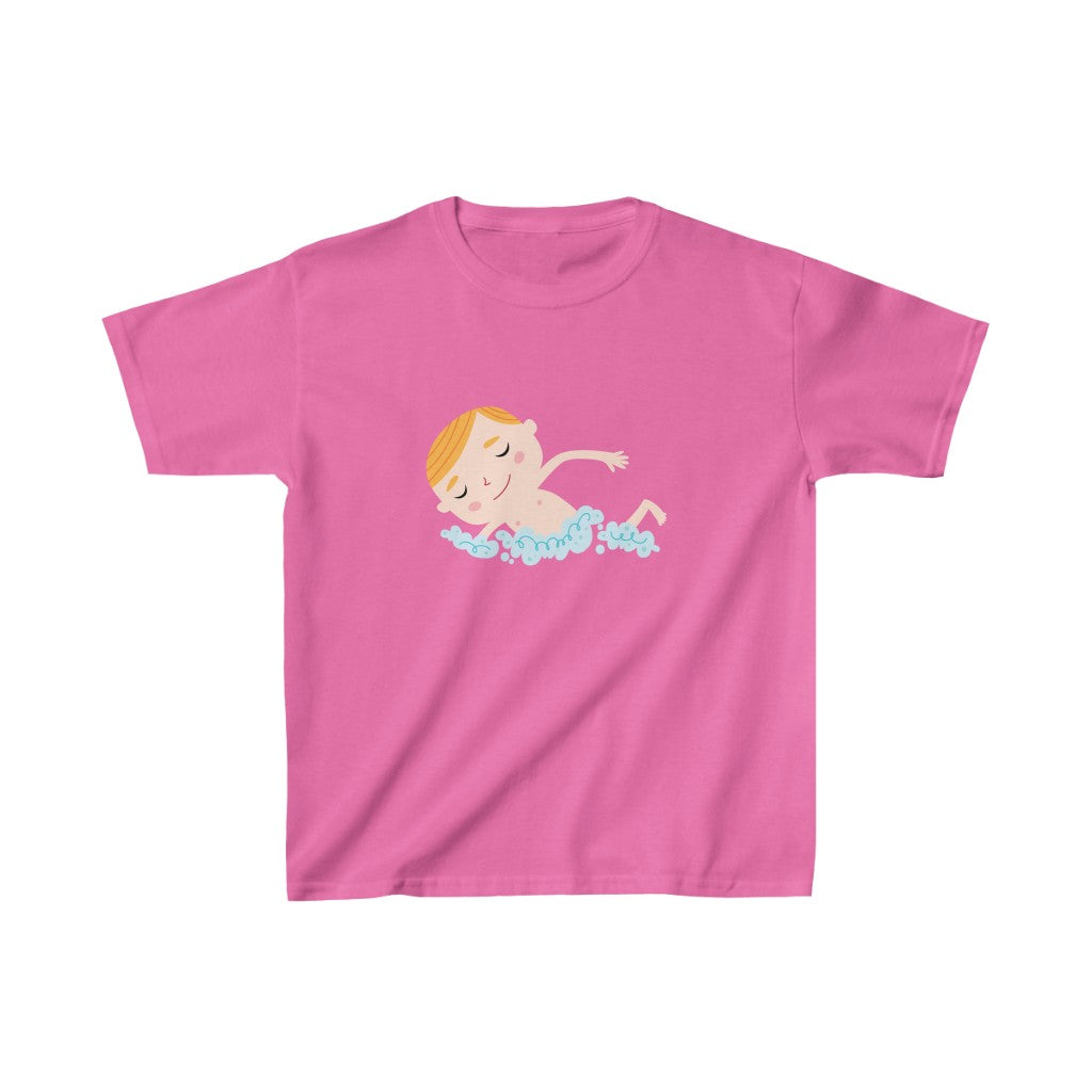 Cartoon Boy Swimming - Kids Heavy Cotton™ Tee