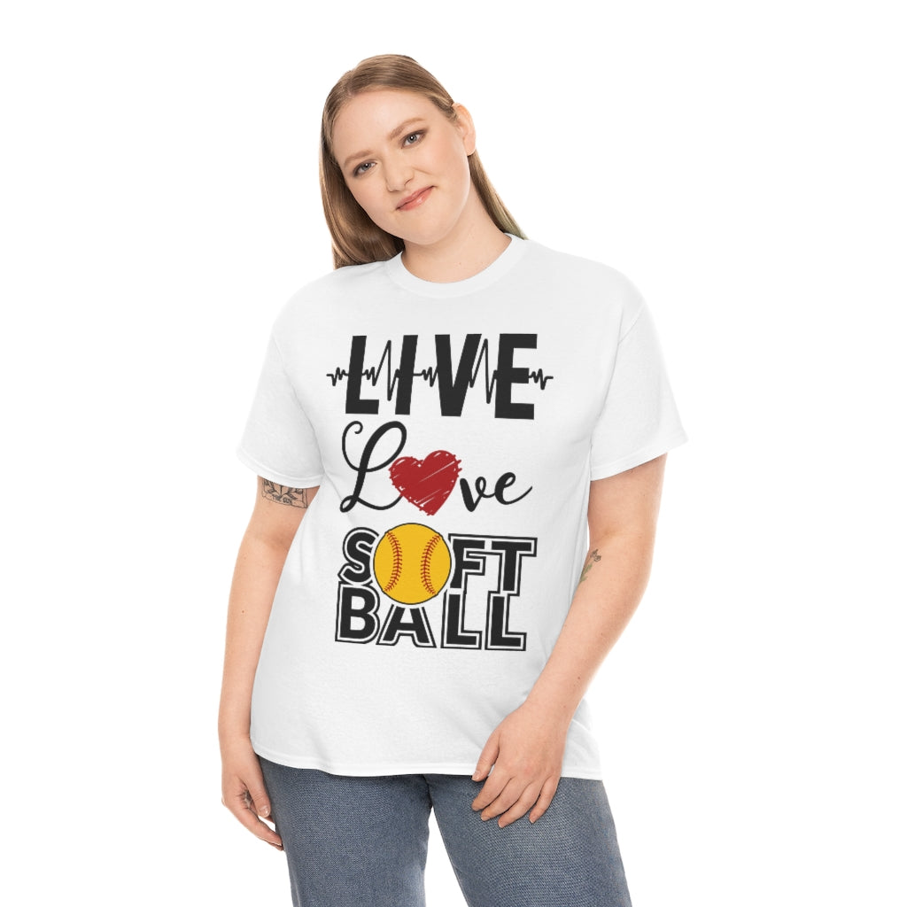 Live Love Softball - Unisex Cotton Tee