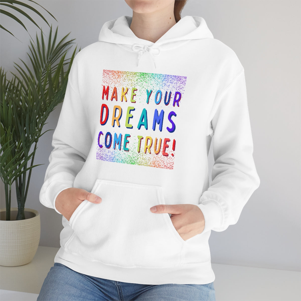 Make Your Dreams Come True - Rainbow Rain -Unisex Heavy Blend™ Hooded Sweatshirt