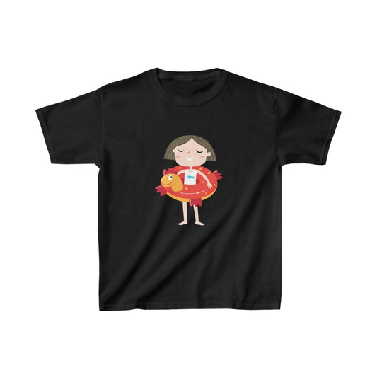 Cartoon Kid with Floatie - Kids Heavy Cotton™ Tee