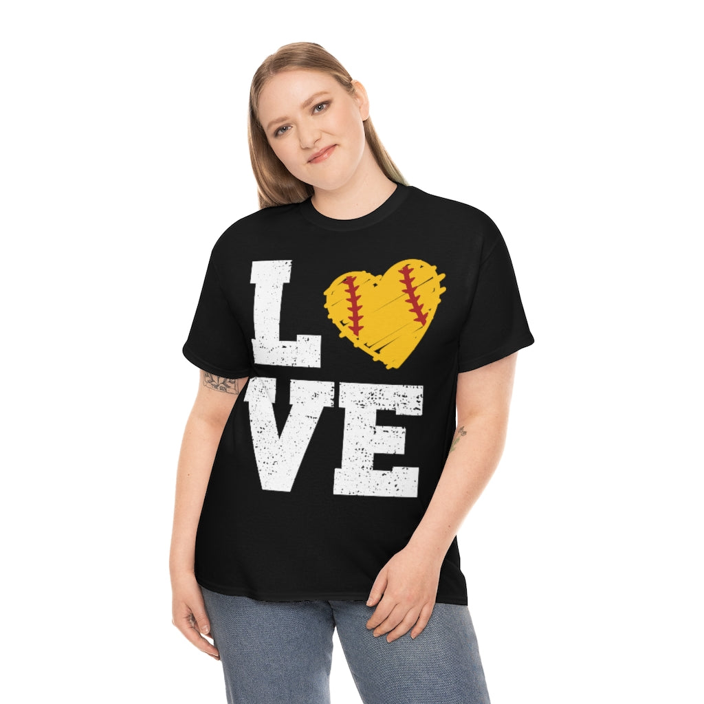 Softball - LOVE Unisex Cotton Tee