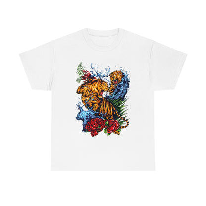 Tattoo Art - Tiger Fight - Unisex Heavy Cotton Tee