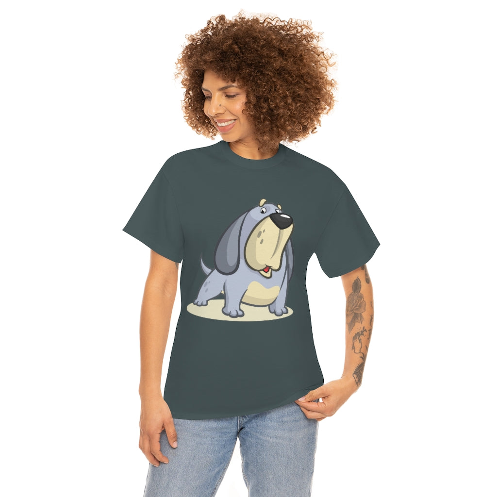 Cartoon Big Grey Dog - Unisex Heavy Cotton Tee