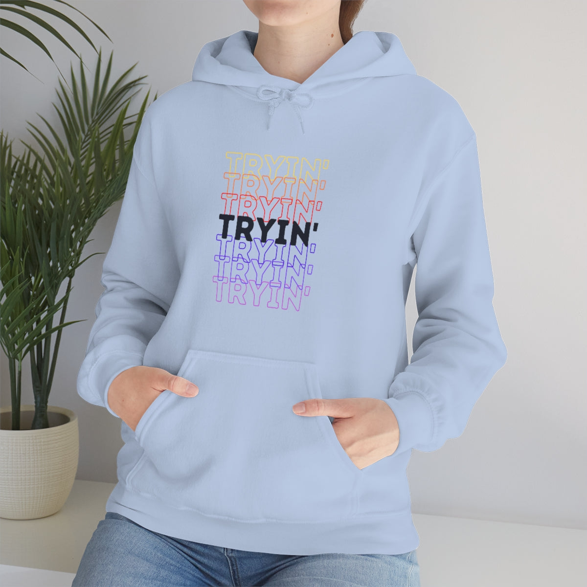 Tryin' Repeating Rainbow - Unisex Heavy Blend™ Hooded Sweatshirt