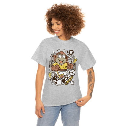 Cartoon Mad Monkey Soccer - Unisex Heavy Cotton Tee