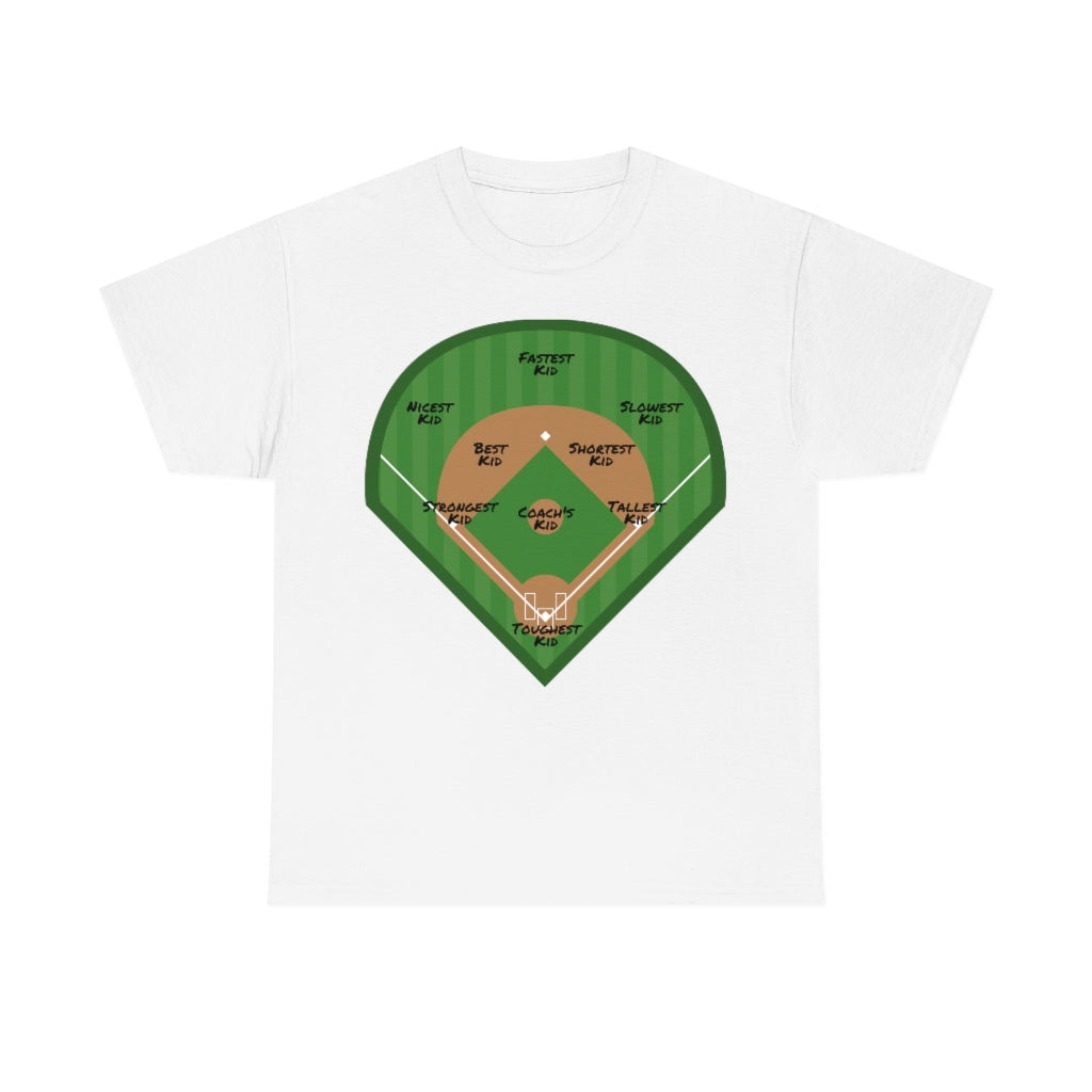 Baseball - Softball - Diamond Postitions - A game For Everyone - Unisex Cotton Tee