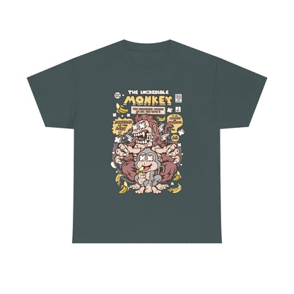 Cartoon Mad Monkey Comic Book Cover - Unisex Heavy Cotton Tee