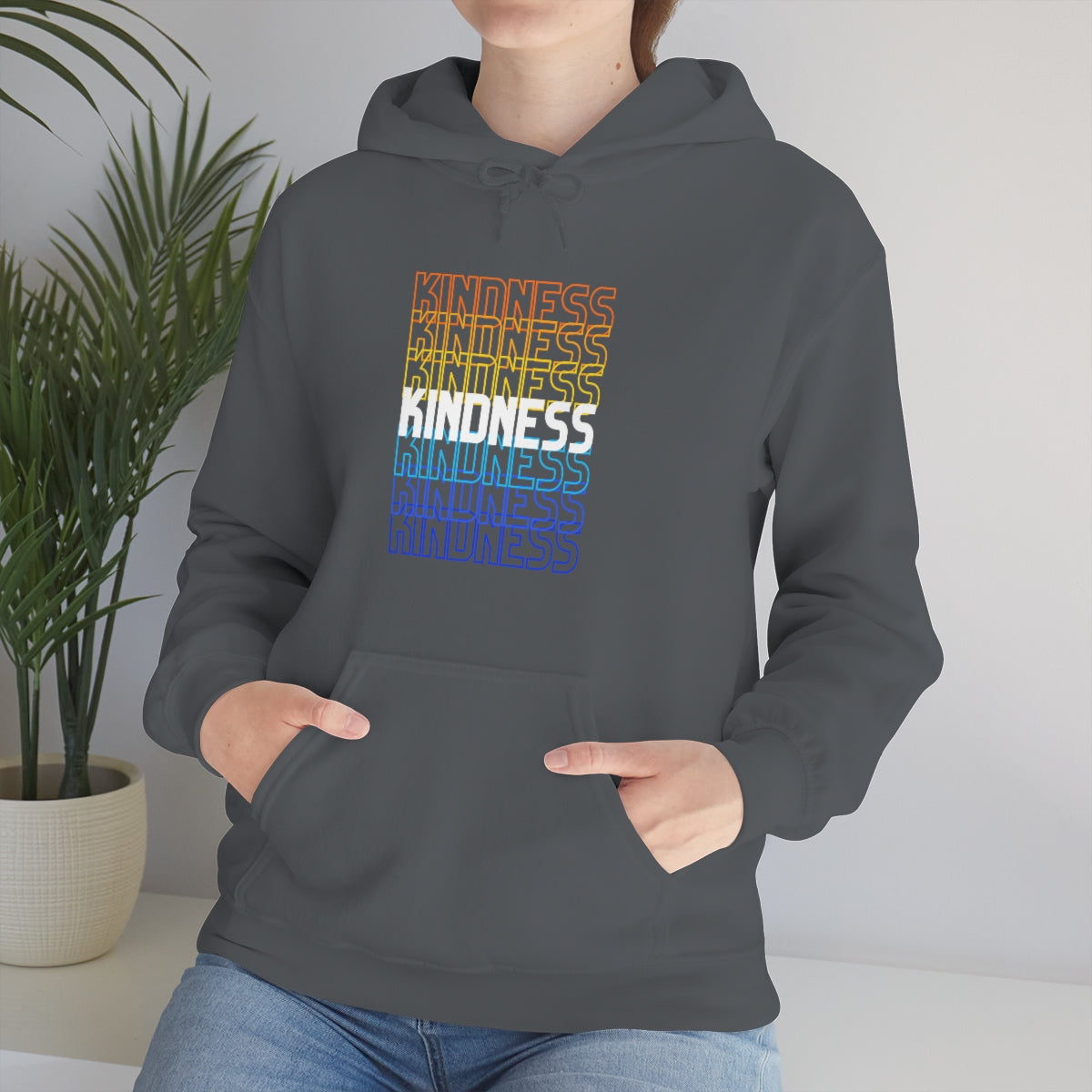 Kindness Repeating Rainbow - Rainbow -Unisex Heavy Blend™ Hooded Sweatshirt