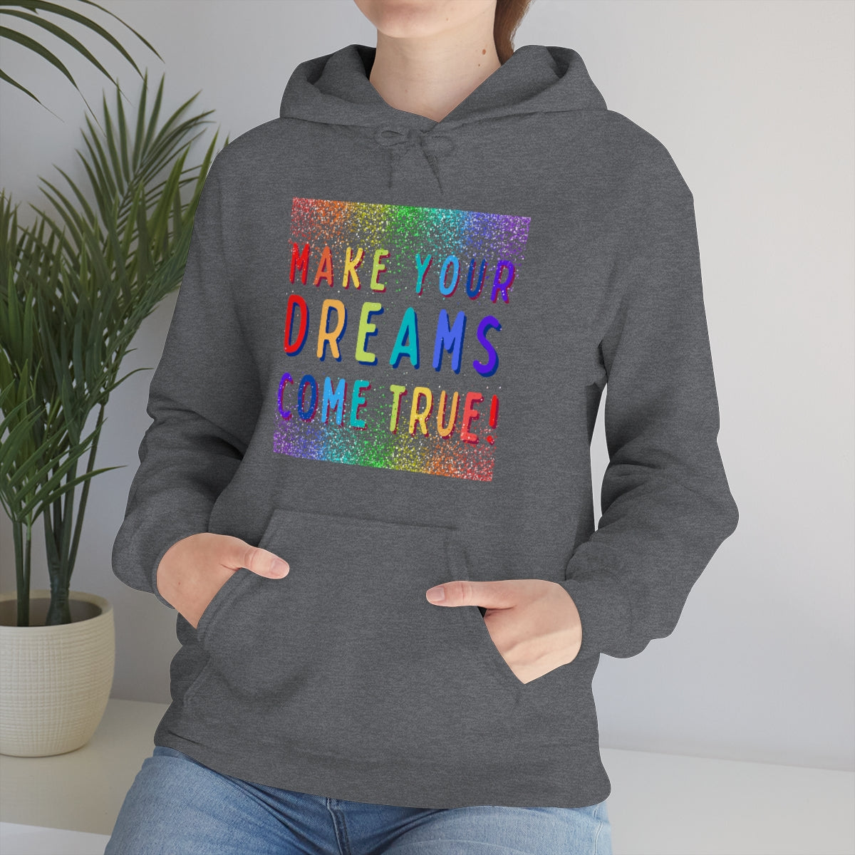 Make Your Dreams Come True - Rainbow Rain -Unisex Heavy Blend™ Hooded Sweatshirt