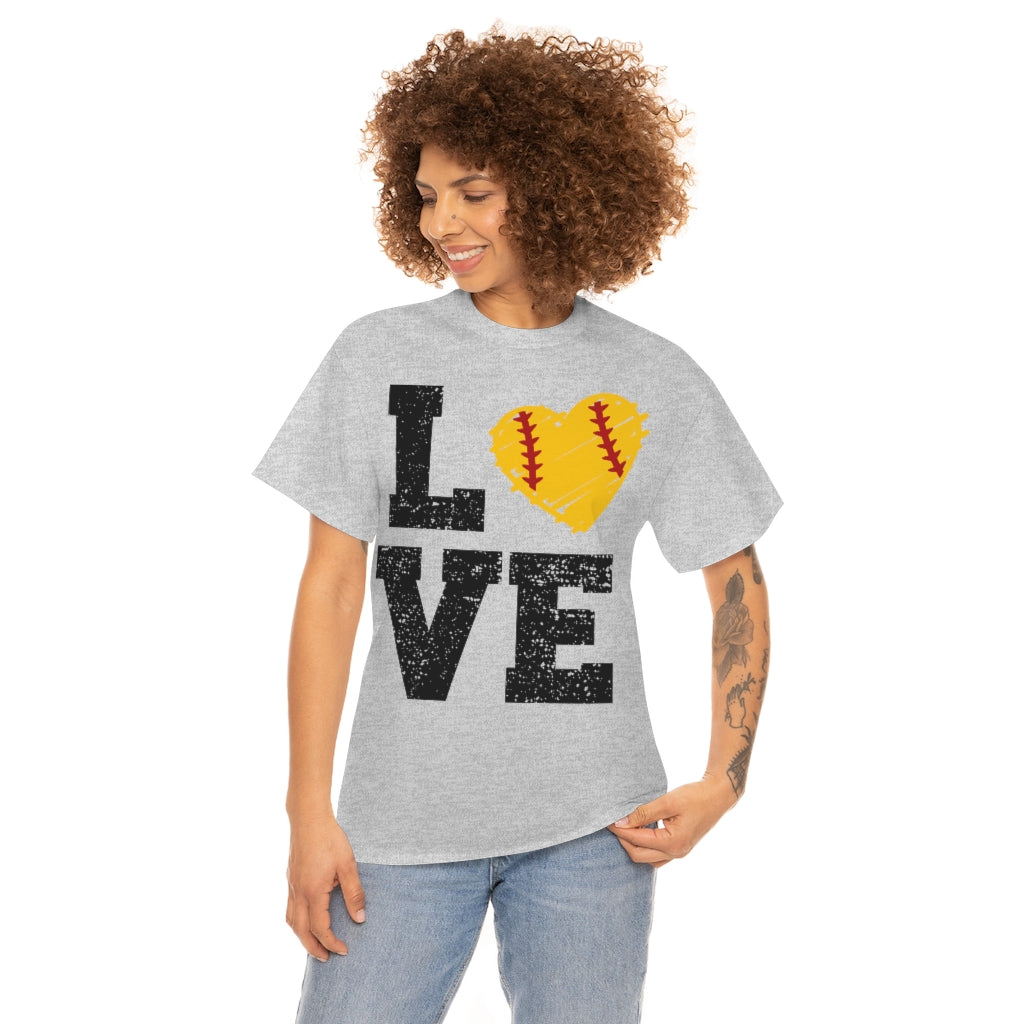 Softball - LOVE Unisex Cotton Tee