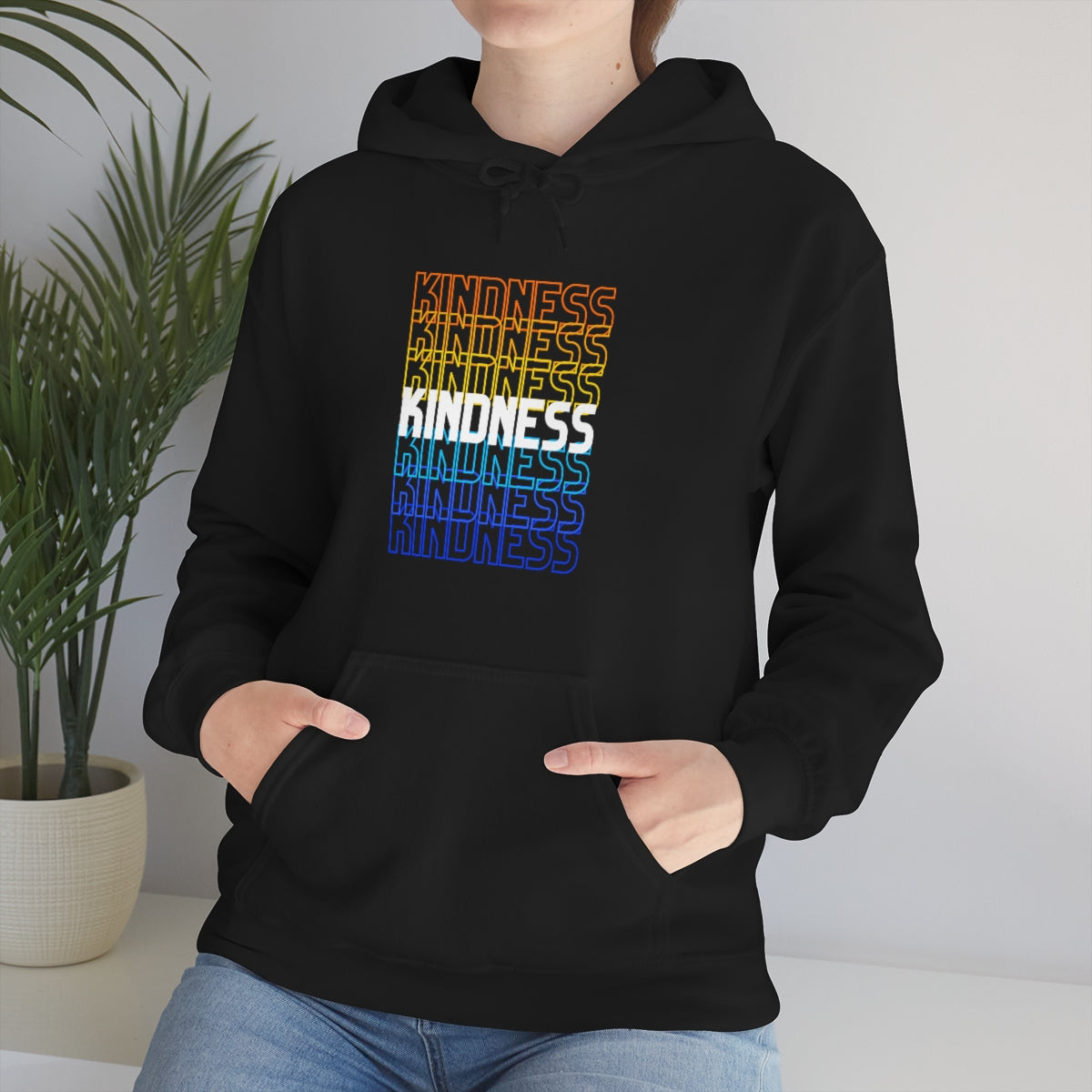 Kindness Repeating Rainbow - Rainbow -Unisex Heavy Blend™ Hooded Sweatshirt