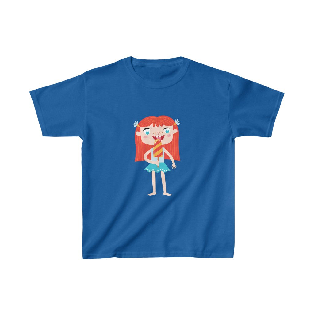 Cartoon Girl with Popsicle - Kids Heavy Cotton™ Tee