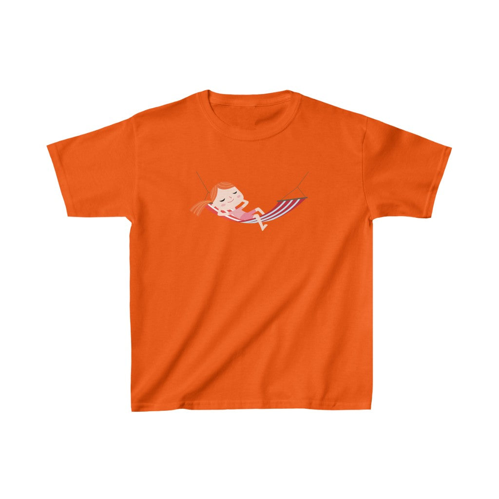 Cartoon Girl in Hammock - Kids Heavy Cotton™ Tee