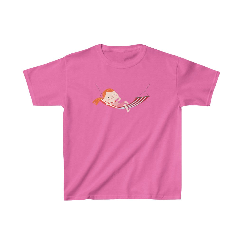 Cartoon Girl in Hammock - Kids Heavy Cotton™ Tee