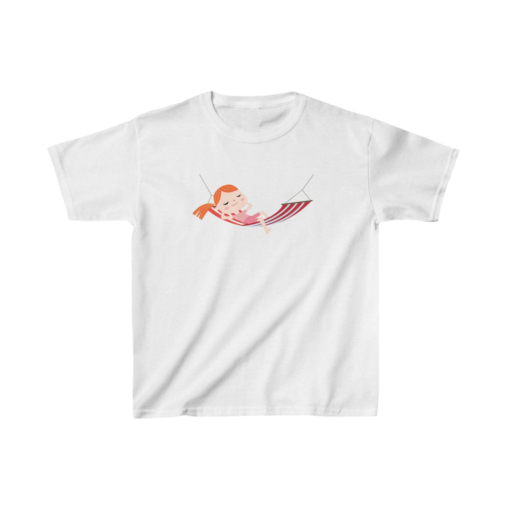 Cartoon Girl in Hammock - Kids Heavy Cotton™ Tee