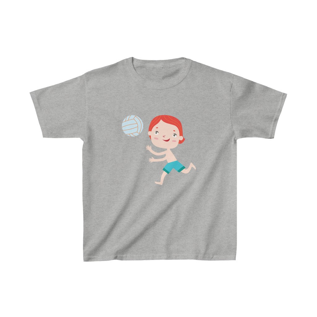 Cartoon Boy with Ball - Kids Heavy Cotton™ Tee