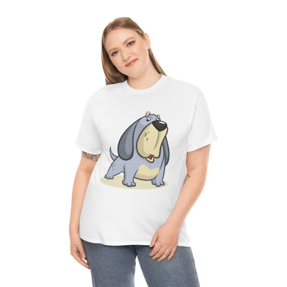 Cartoon Big Grey Dog - Unisex Heavy Cotton Tee