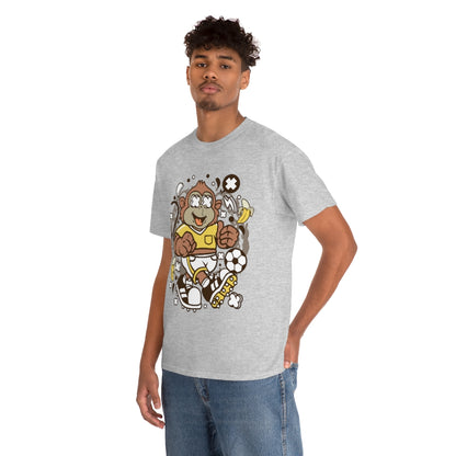 Cartoon Mad Monkey Soccer - Unisex Heavy Cotton Tee