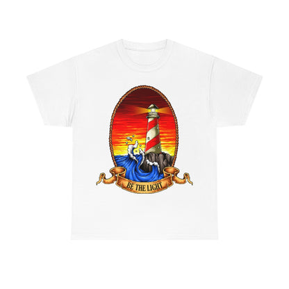 Cartoon Art - Lighthouse - Be The Light - Unisex Heavy Cotton Tee