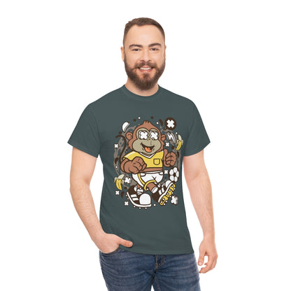 Cartoon Mad Monkey Soccer - Unisex Heavy Cotton Tee